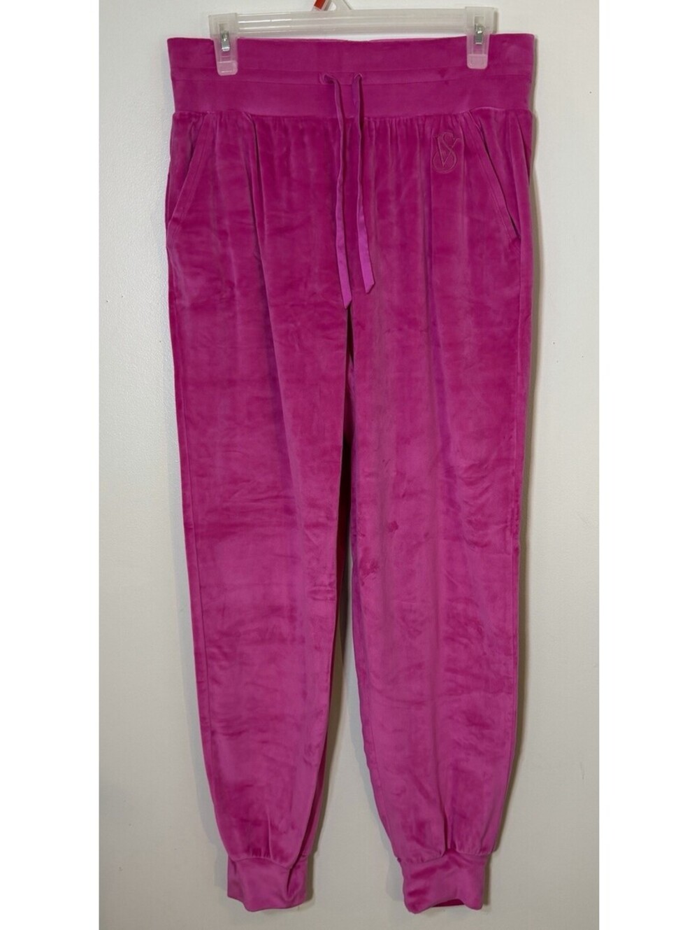 NWOT Victoria Secret Pink Velour Jogger Pants Velvet Lounge Sweatpants Soft Med
